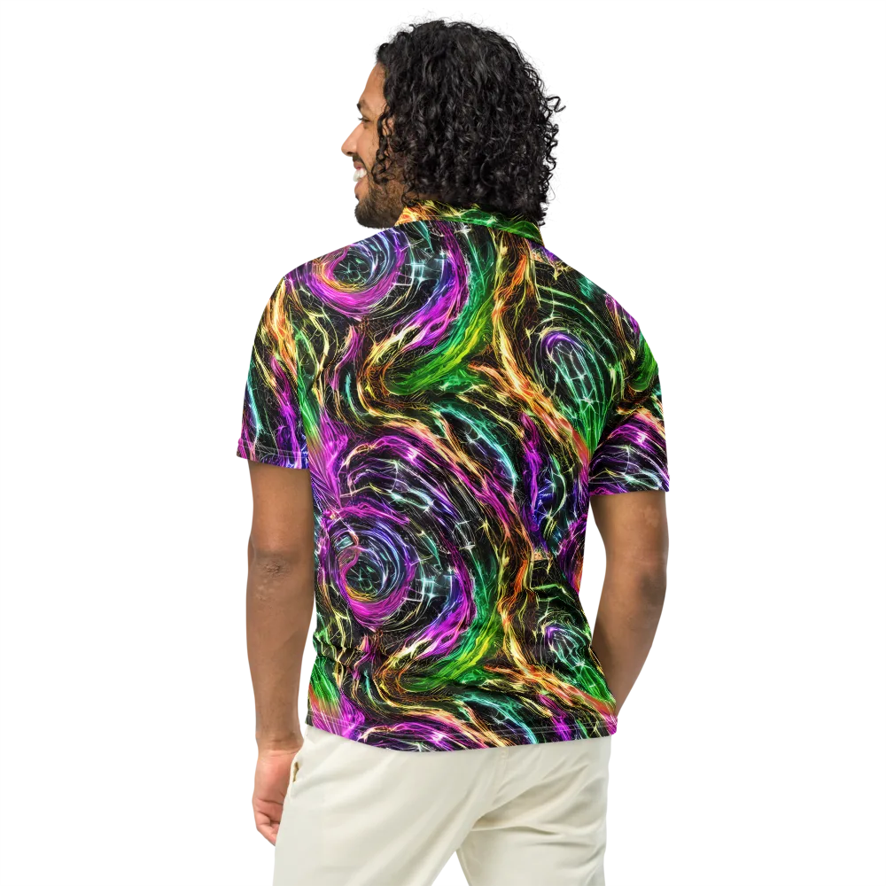 Liquid Riot on Men's Slim Fit Polo Shirt — Back