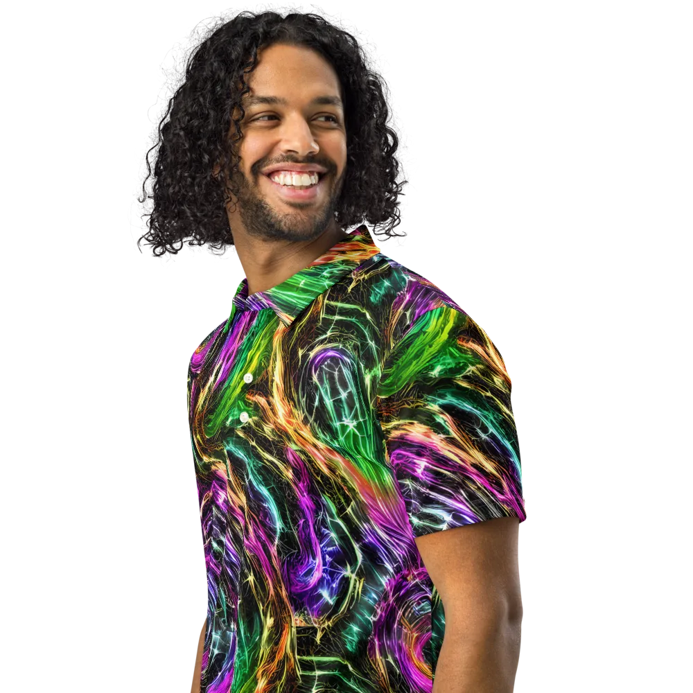 Liquid Riot on Men's Slim Fit Polo Shirt — Left Front