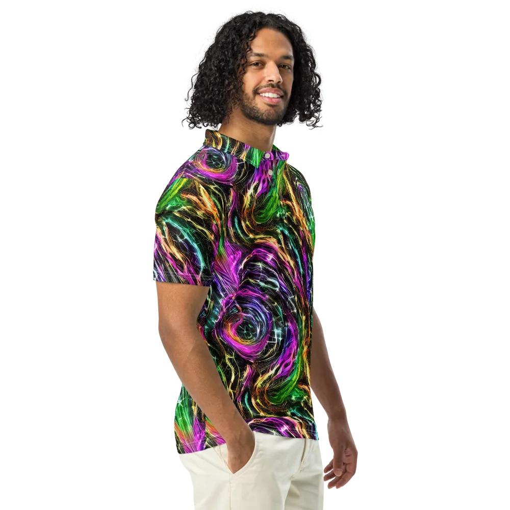 Liquid Riot on Men's Slim Fit Polo Shirt — Right Front