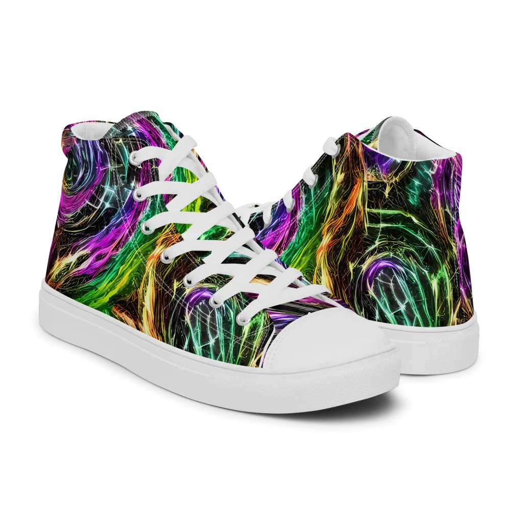 Liquid Riot on Men's High Top Canvas Shoes — Right