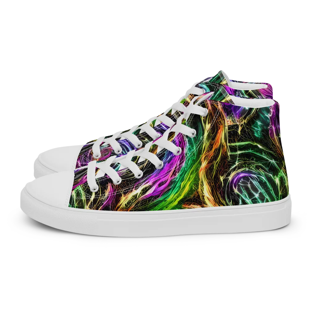 Liquid Riot on Women's High Top Canvas Shoes — Left