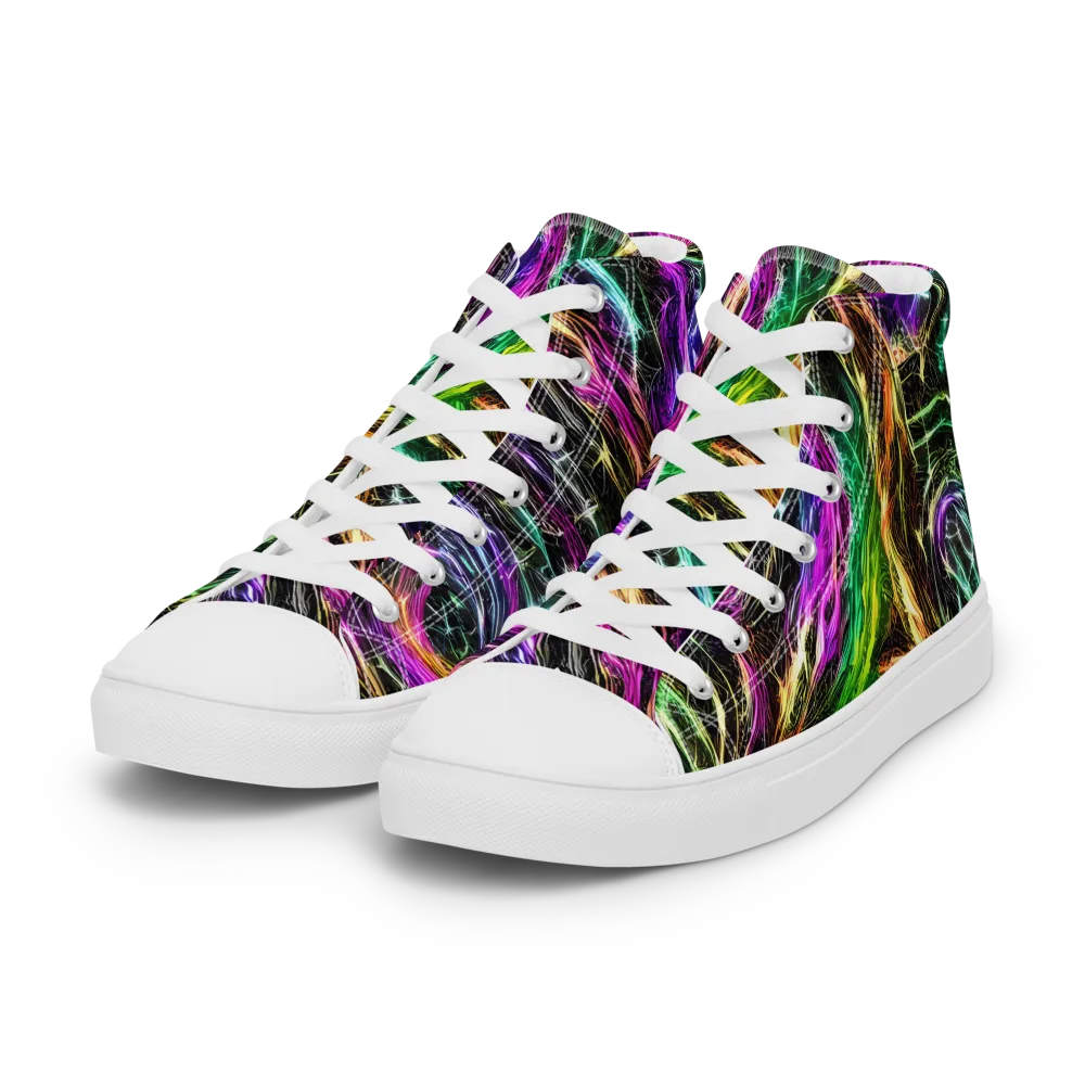 Liquid Riot on Women's High Top Canvas Shoes — Left Front