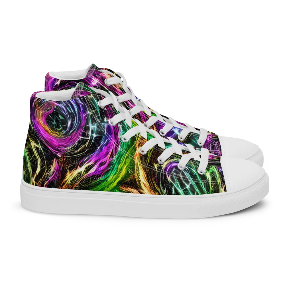 Liquid Riot on Women's High Top Canvas Shoes — Right