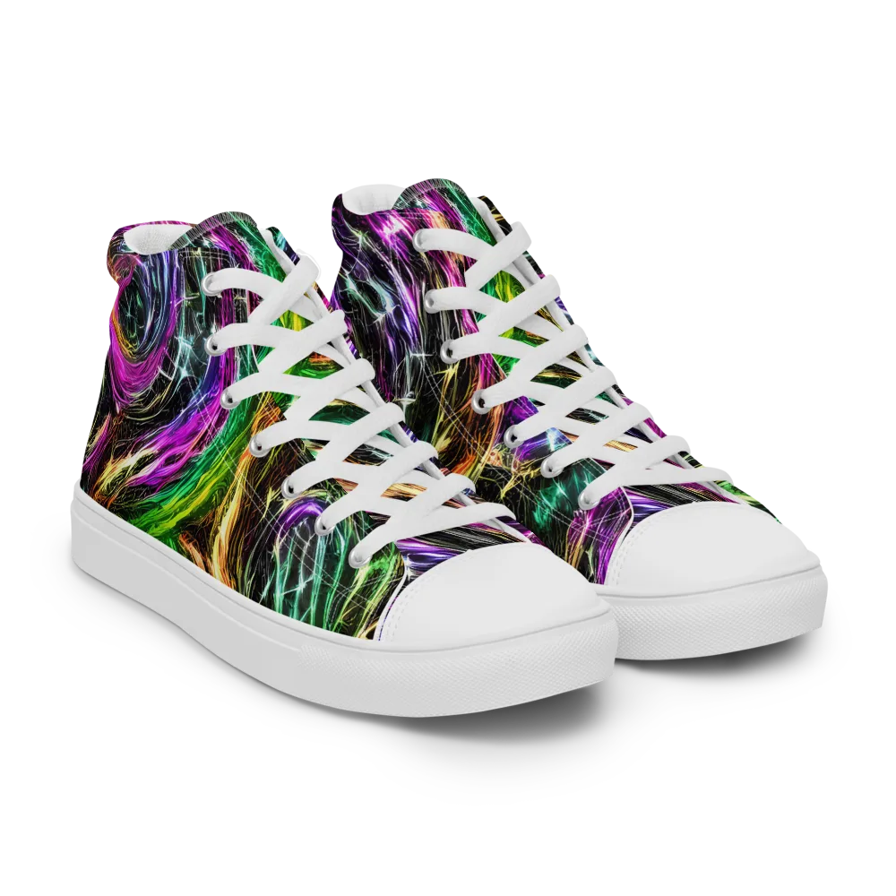 Liquid Riot on Women's High Top Canvas Shoes — Right Front