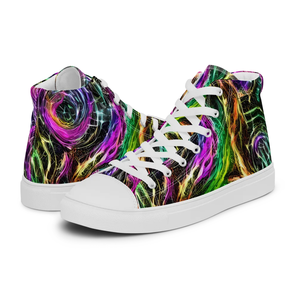 Liquid Riot on Women's High Top Canvas Shoes — Left