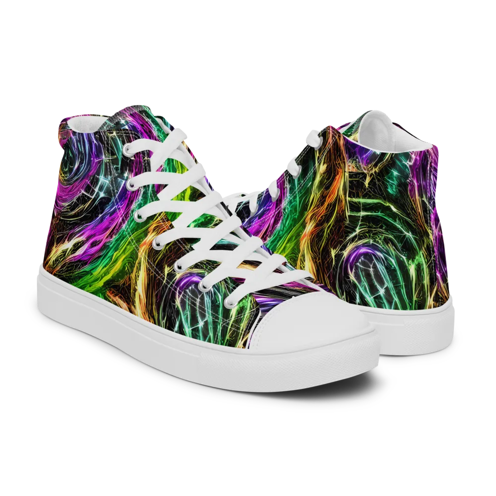 Liquid Riot on Women's High Top Canvas Shoes — Right
