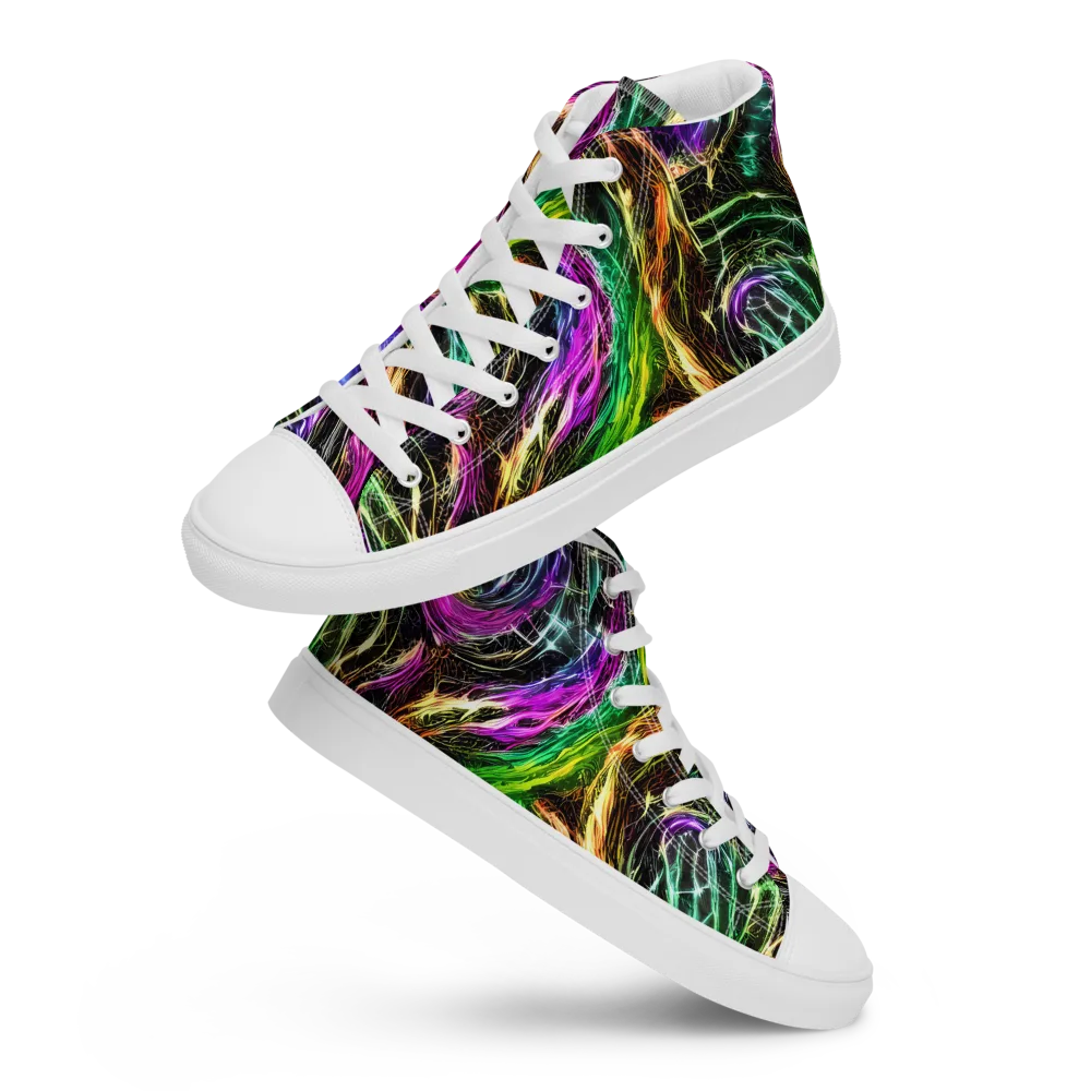 Liquid Riot on Women's High Top Canvas Shoes — Front