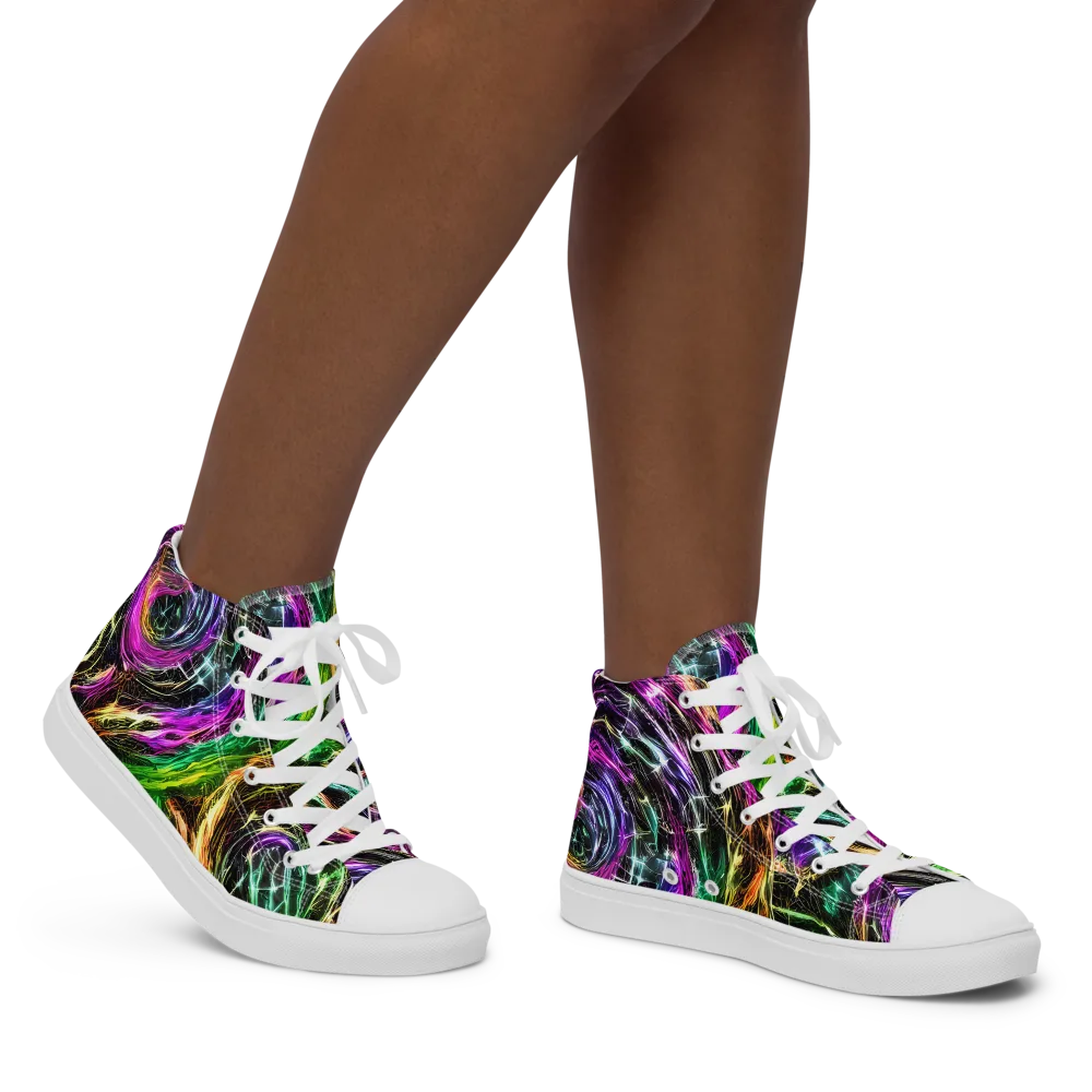 Liquid Riot on Women's High Top Canvas Shoes — Right
