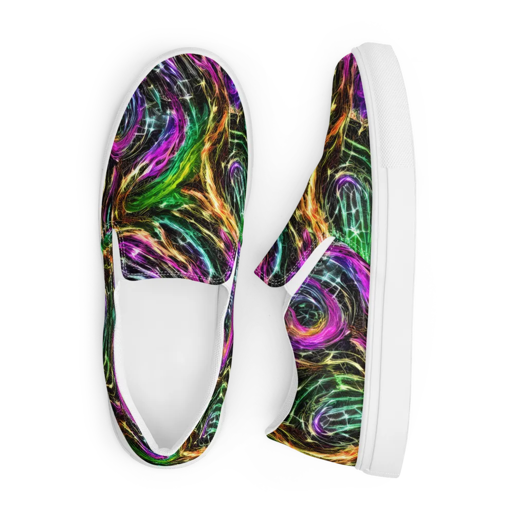 Liquid Riot on Men's Slip-On Canvas Shoes — Front