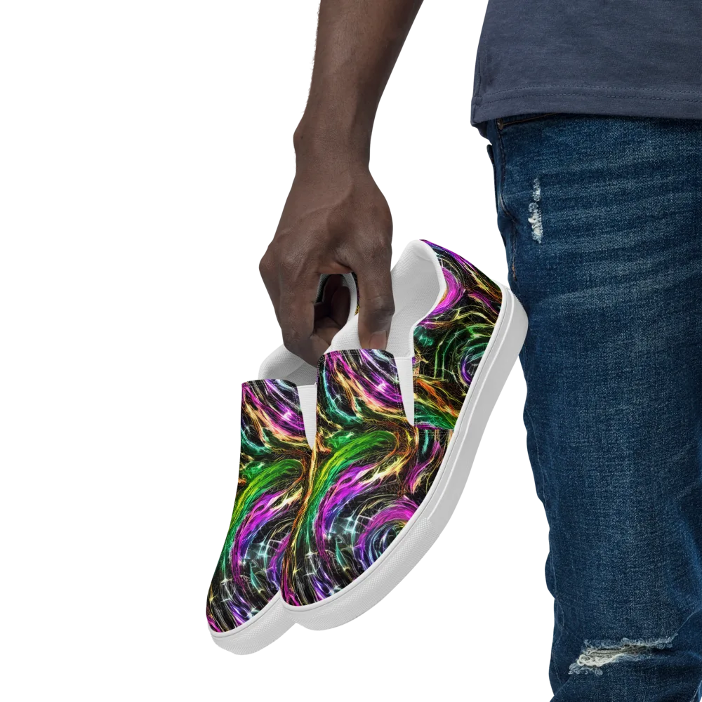 Liquid Riot on Men's Slip-On Canvas Shoes — Left Front