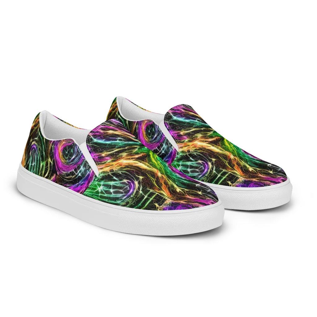 Liquid Riot on Women's Slip-On Canvas Shoes — Right Front