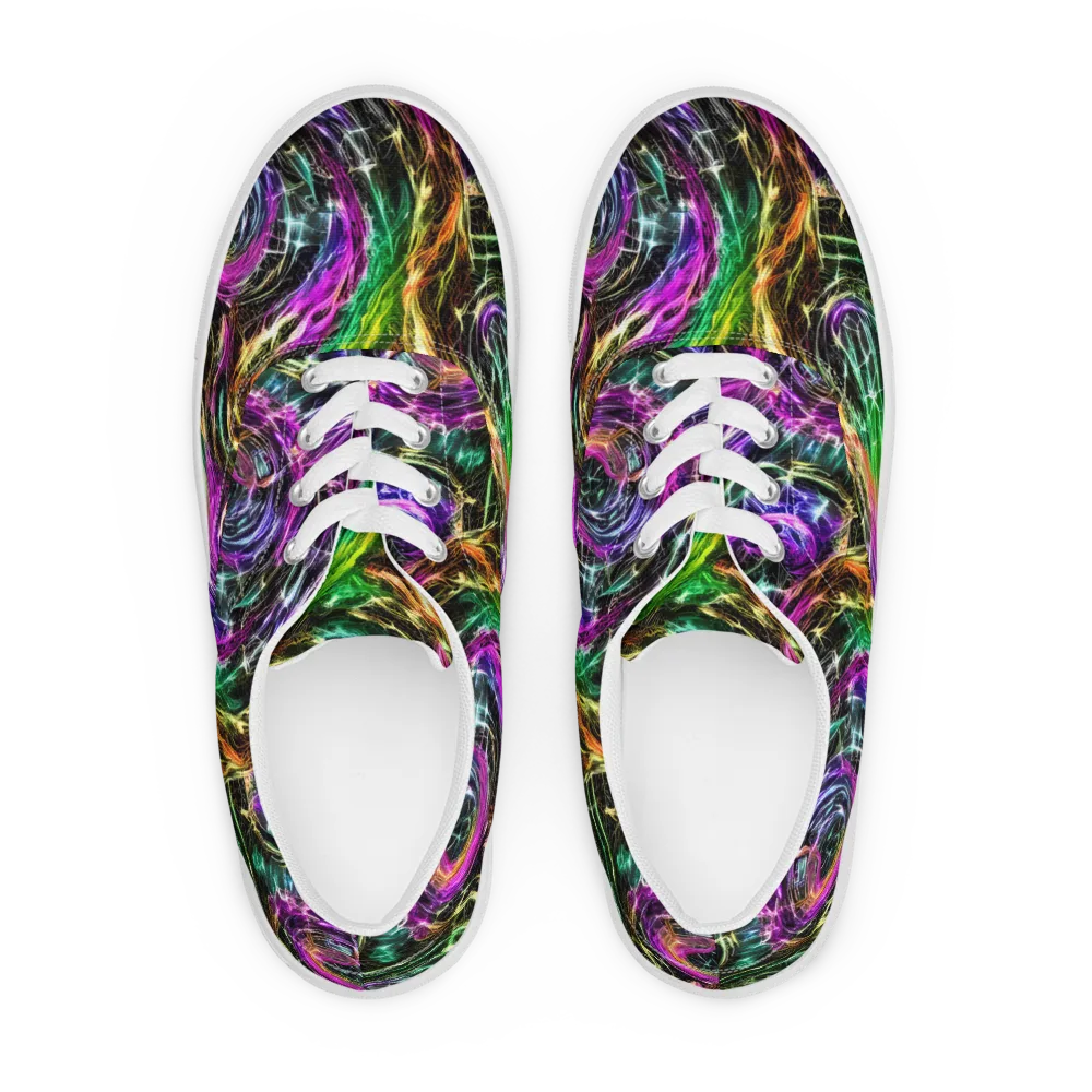Liquid Riot on Men's Lace-Up Canvas Shoes — Front