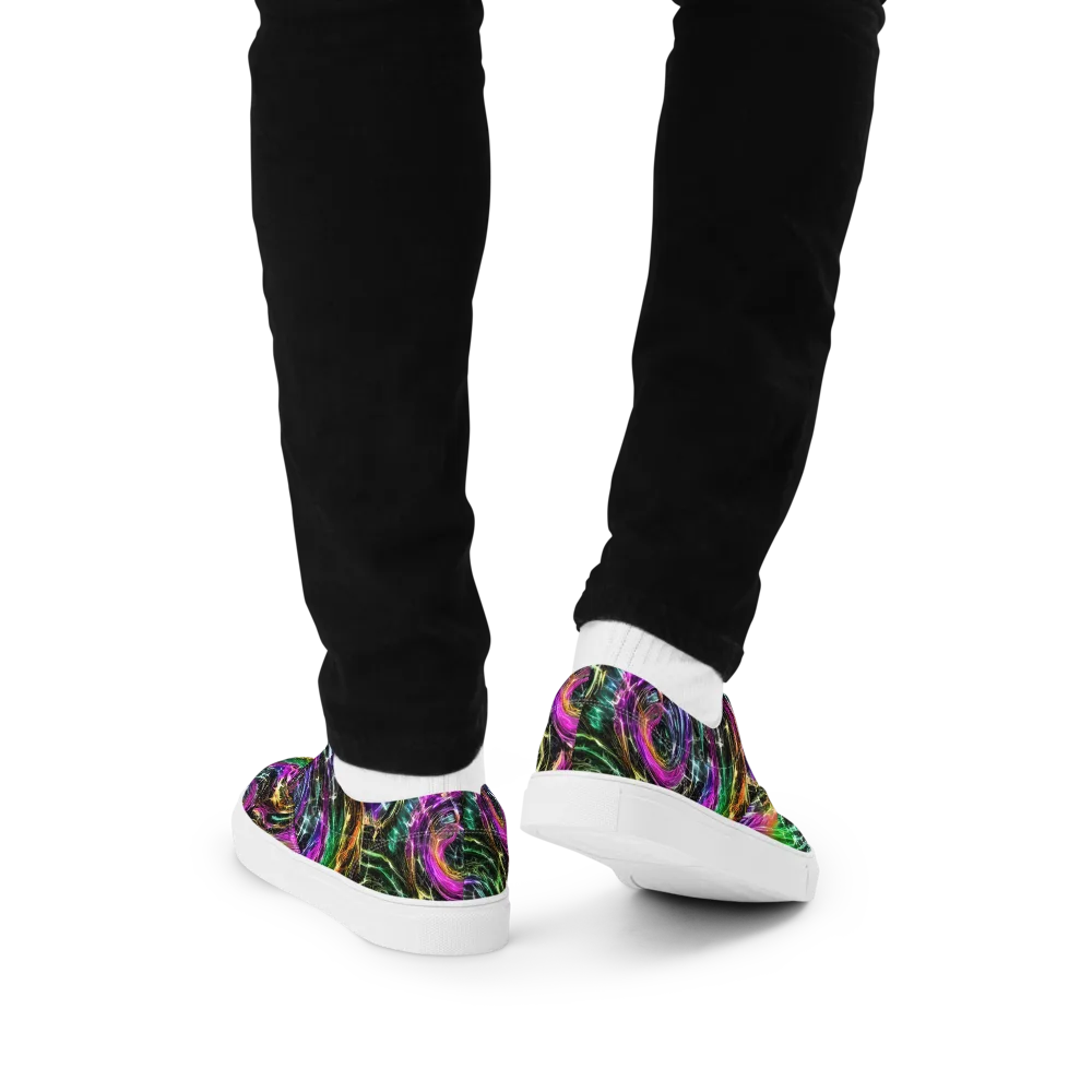 Liquid Riot on Men's Lace-Up Canvas Shoes — Back