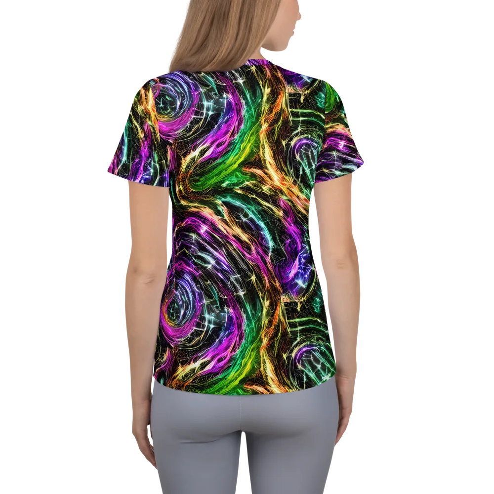 Liquid Riot on Women's Athletic T-Shirt — Back