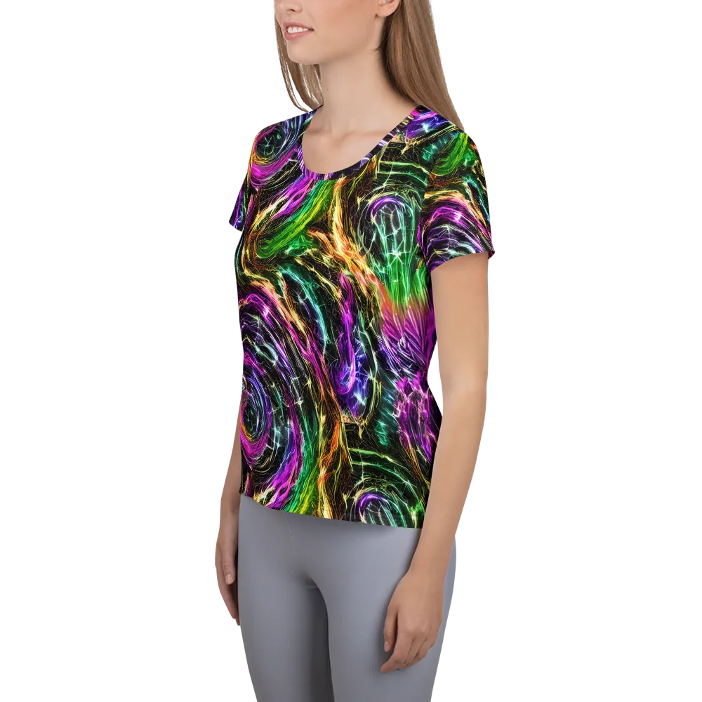 Liquid Riot on Women's Athletic T-Shirt — Left