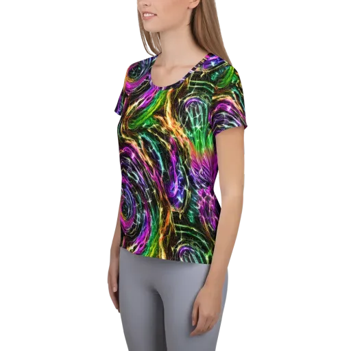 Liquid Riot on a Women's Athletic T-Shirt