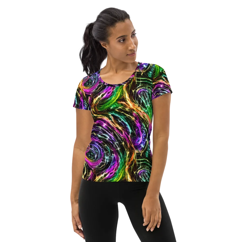Liquid Riot on Women's Athletic T-Shirt — Front
