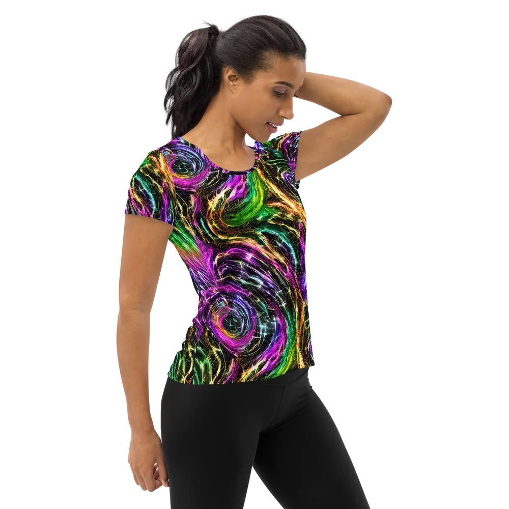 Liquid Riot on Women's Athletic T-Shirt — Right