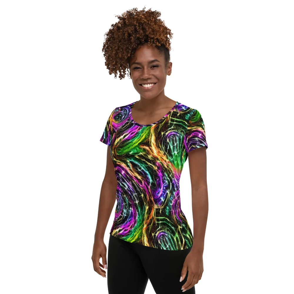 Liquid Riot on Women's Athletic T-Shirt — Left