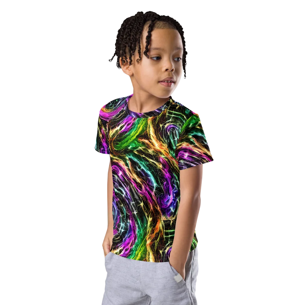 Liquid Riot on Kids Crew Neck T-Shirt — Left Front