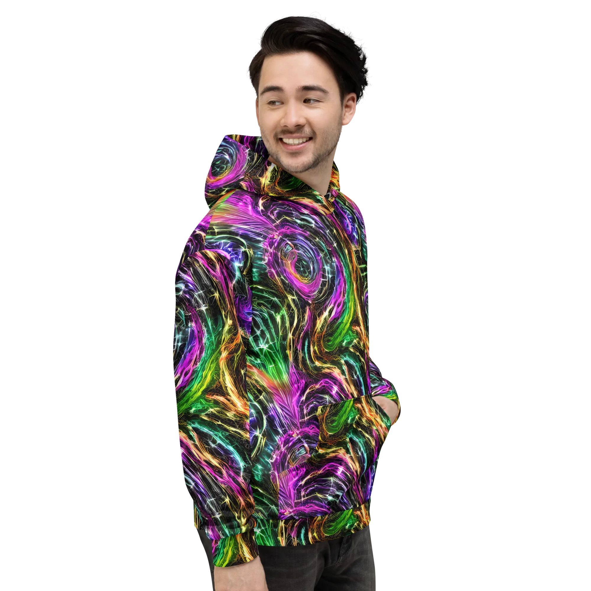 Liquid Riot on Hoodie — Right