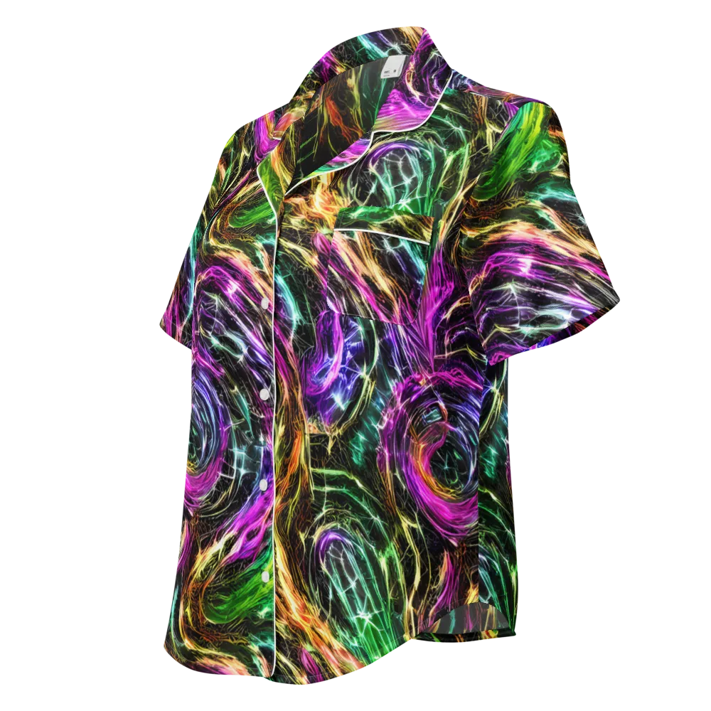 Liquid Riot on Women's Short Sleeve Pajama Top — Left Front