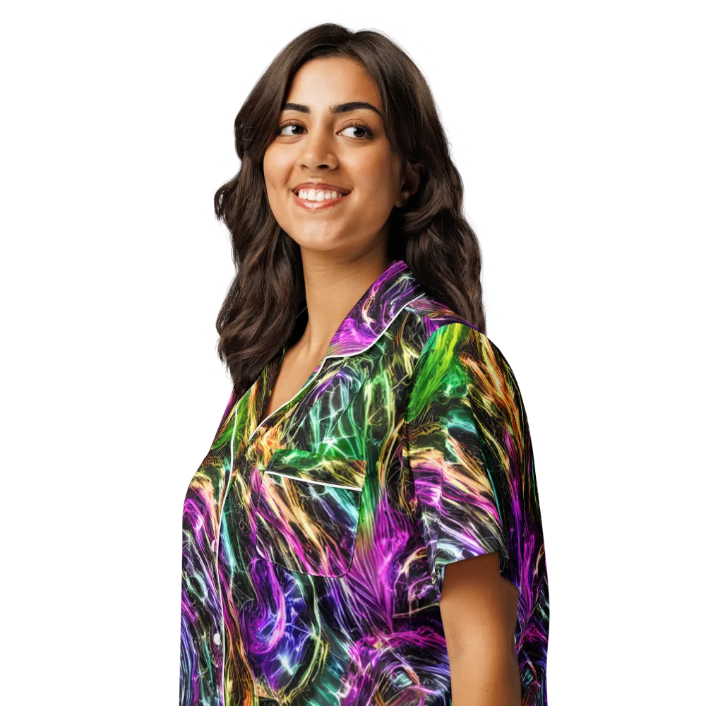 Liquid Riot on Women's Short Sleeve Pajama Top — Left Front