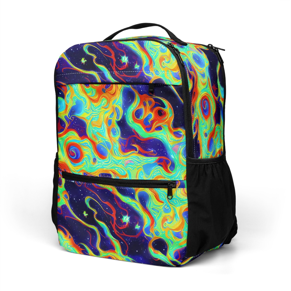 Neon Cosmos on Utility Backpack — Left Front