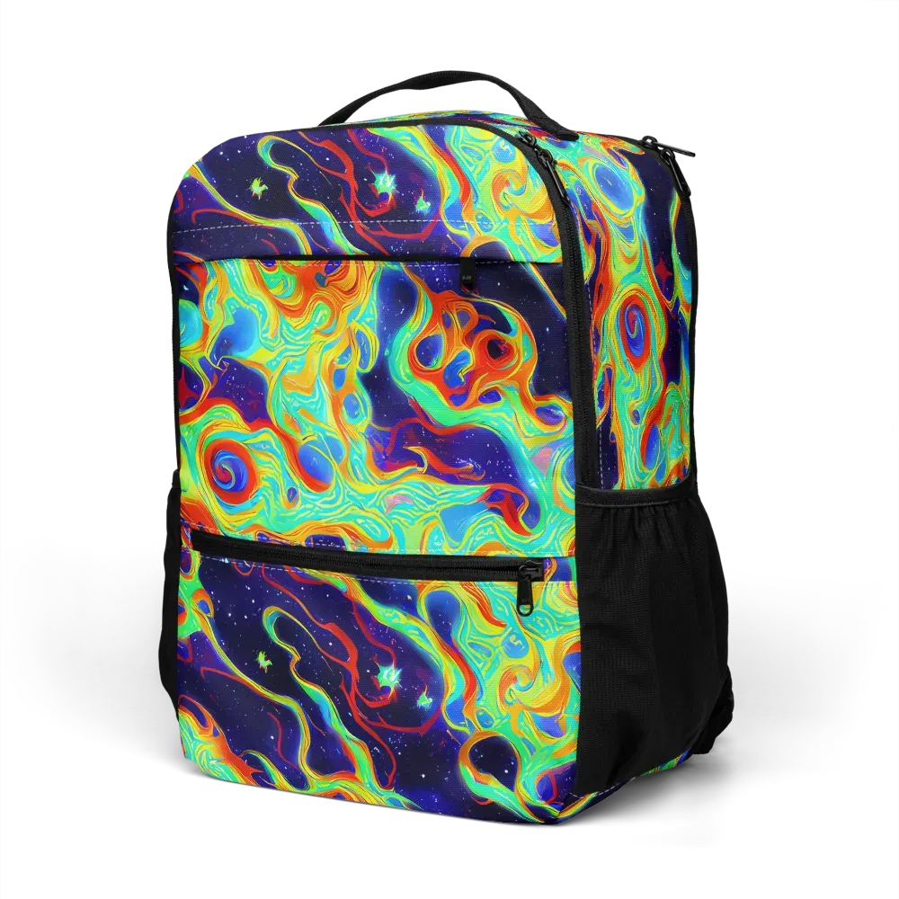 Neon Cosmos on Utility Backpack — Left Front