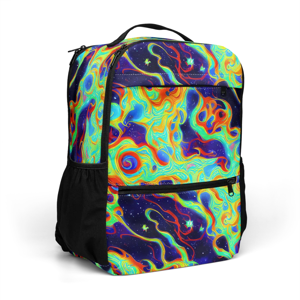Neon Cosmos on Utility Backpack — Right Front