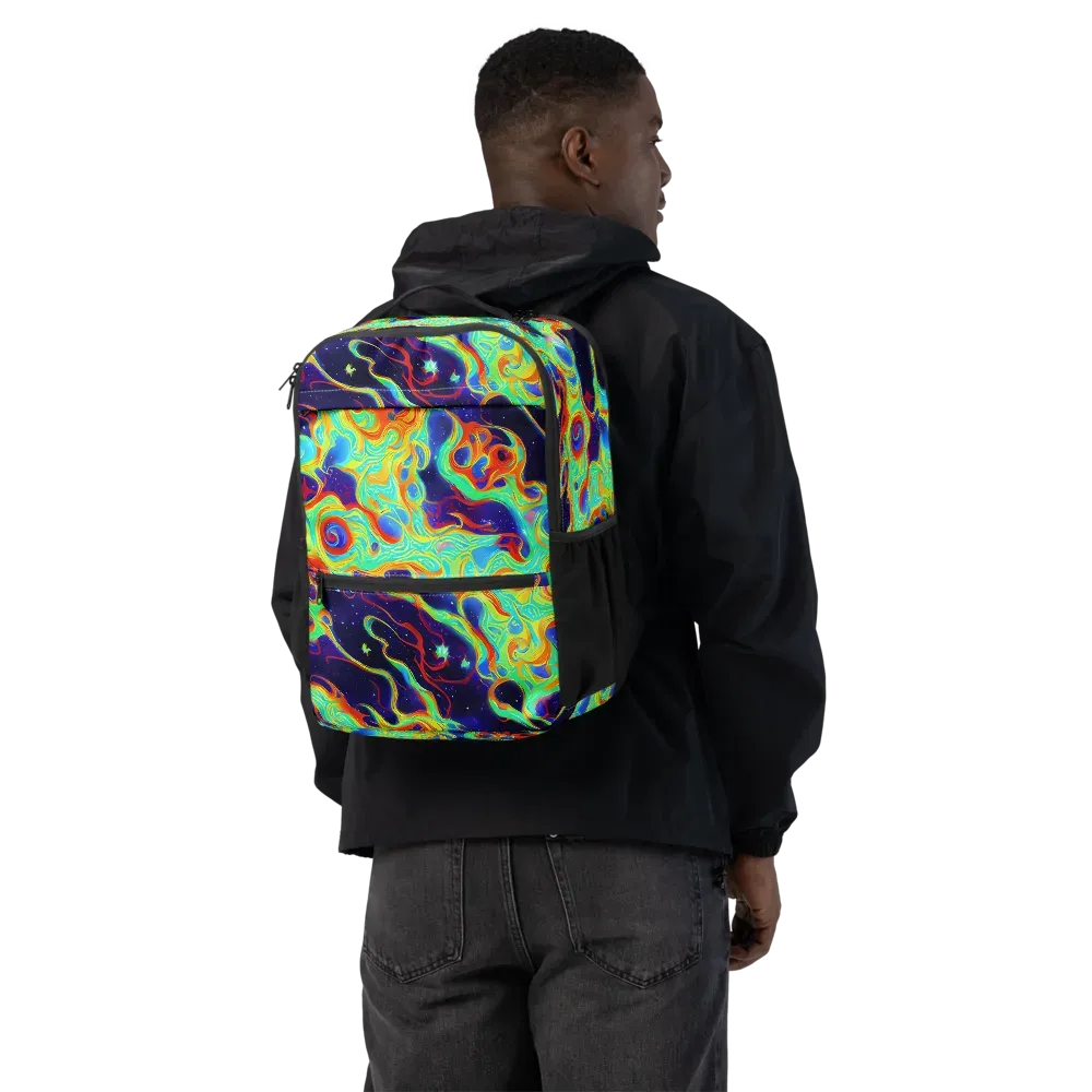Neon Cosmos on Utility Backpack — Back