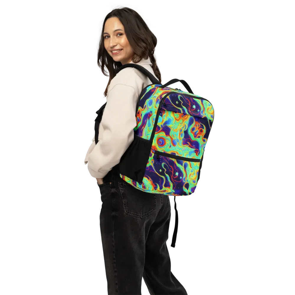 Neon Cosmos on Utility Backpack — Back