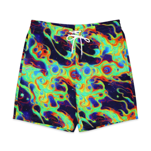 Neon Cosmos on a Men's Board Shorts