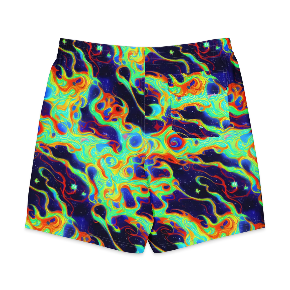 Neon Cosmos on Men's Board Shorts — Back