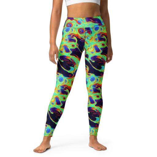 Neon Cosmos on a Yoga Leggings