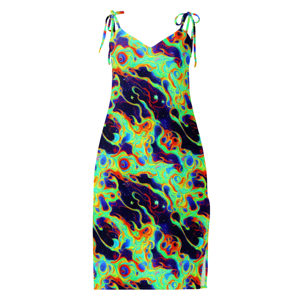 Neon Cosmos on Slip Dress — Front