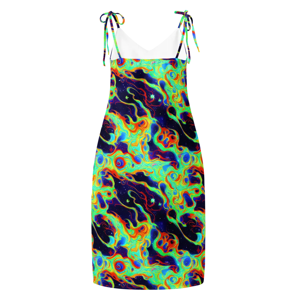 Neon Cosmos on Slip Dress — Back