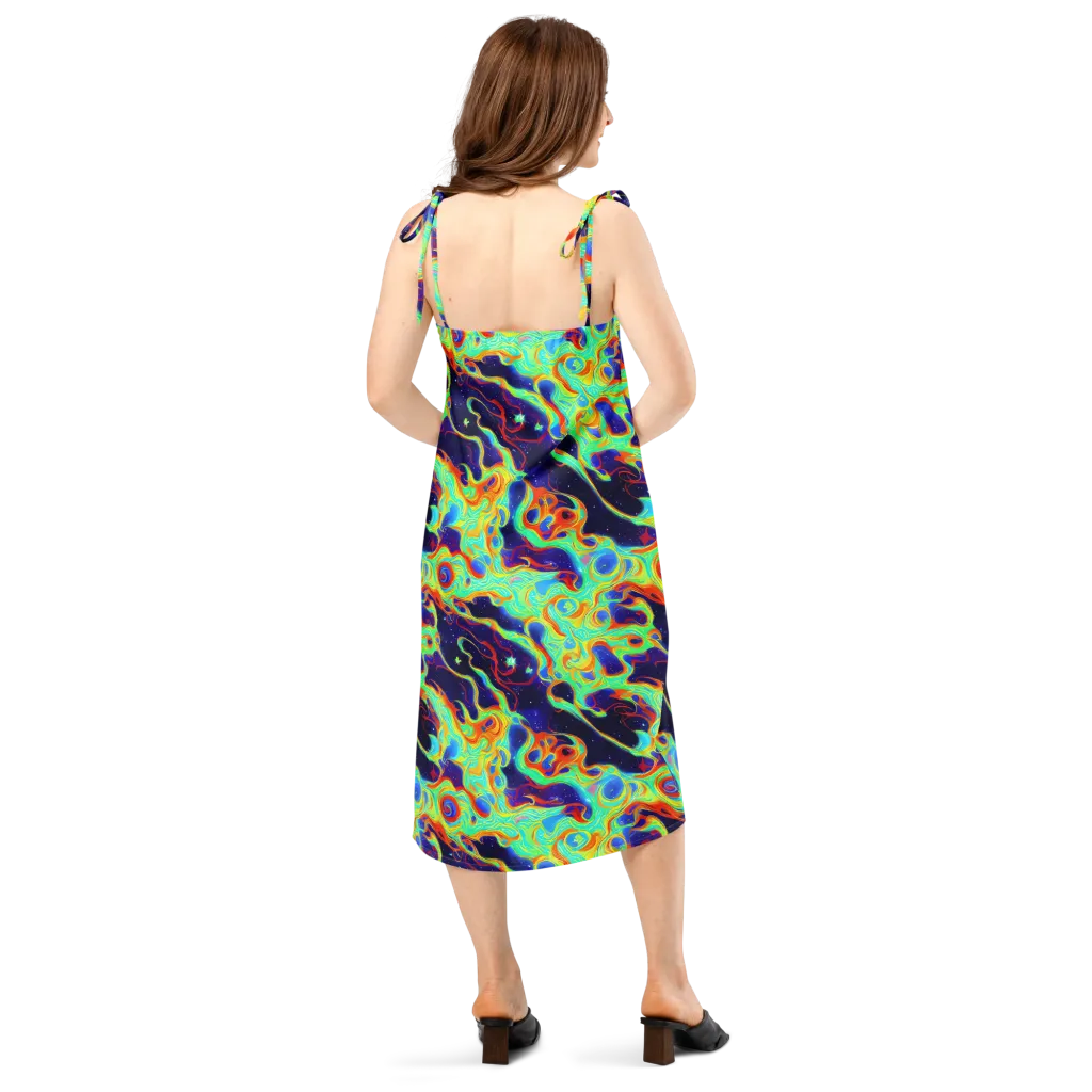 Neon Cosmos on Slip Dress — Back