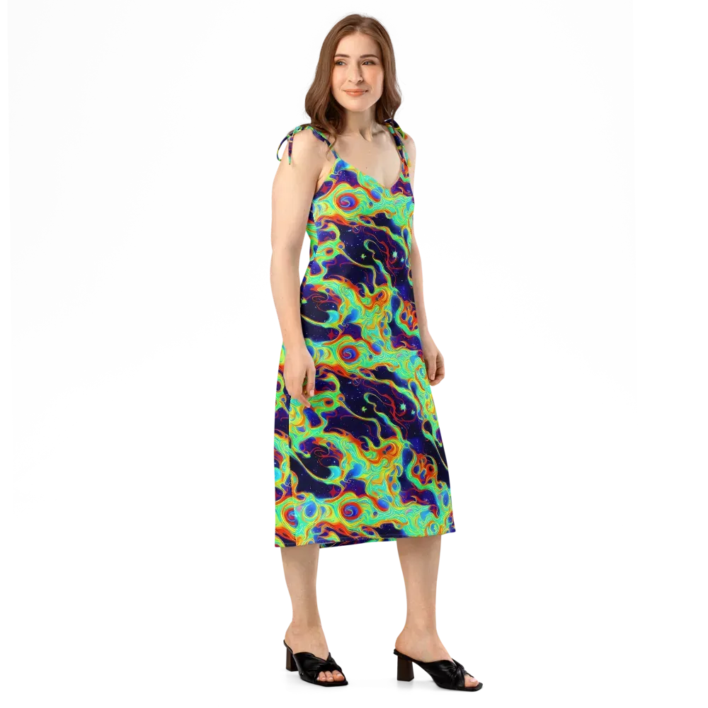 Neon Cosmos on Slip Dress — Right Front