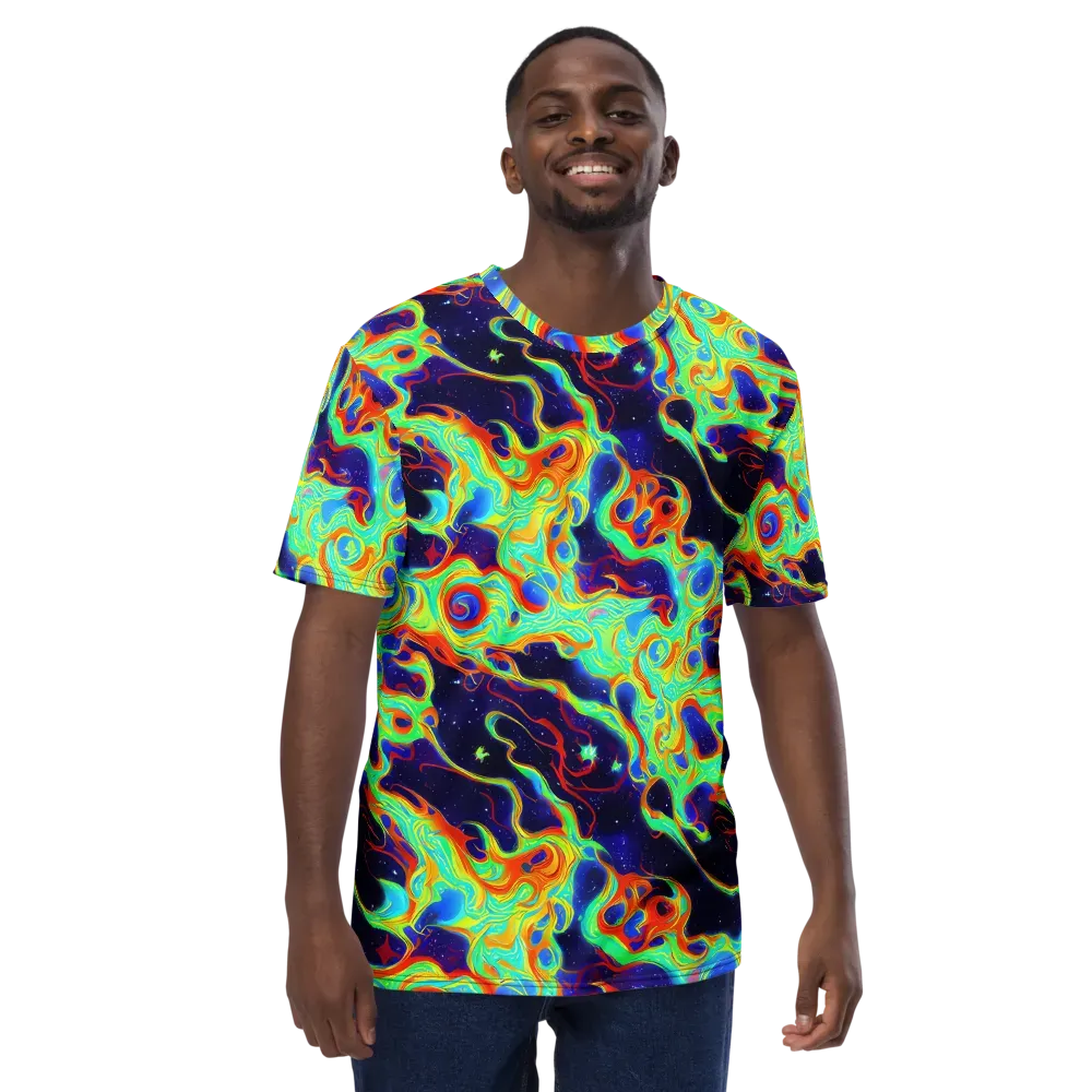 Neon Cosmos on Men's Crew Neck T-Shirt — Front