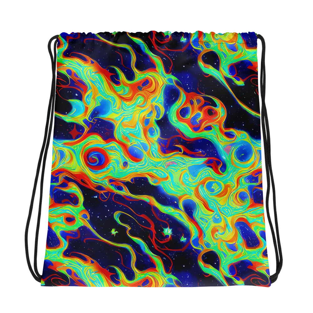 Neon Cosmos on Drawstring Bag — Photo