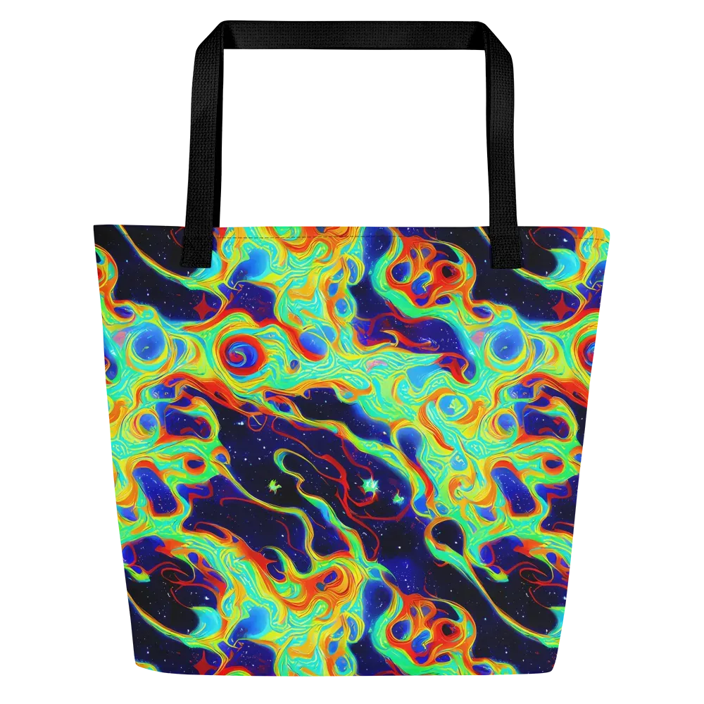Neon Cosmos on Large Tote Bag W/ Pocket — Front