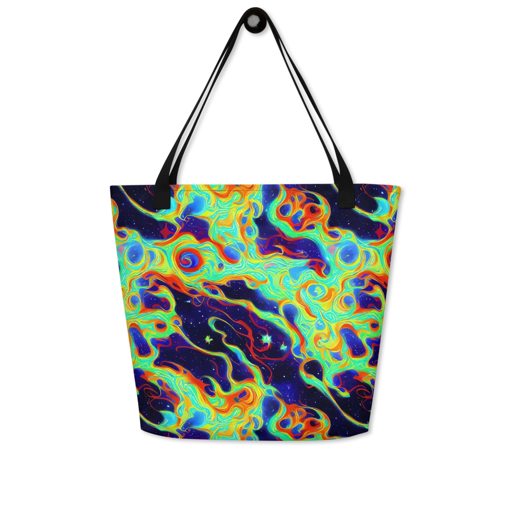 Neon Cosmos on Large Tote Bag W/ Pocket — Front