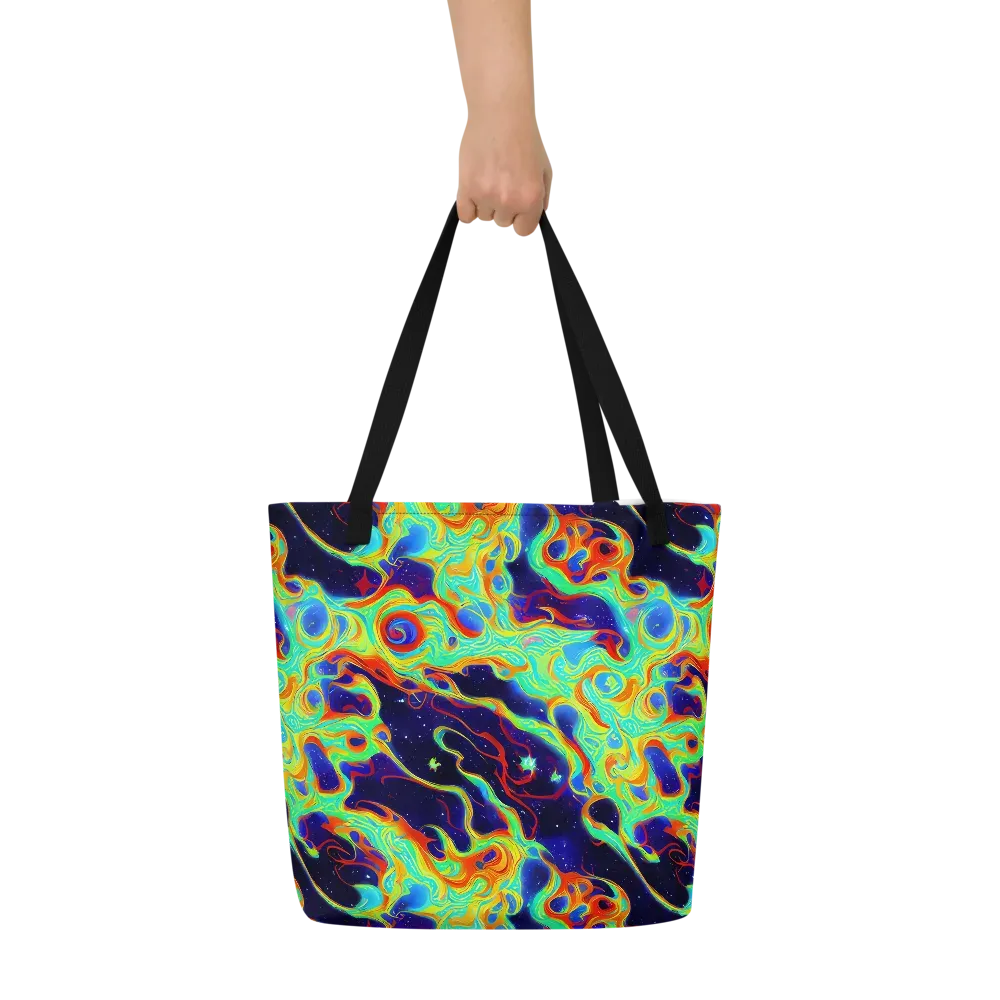 Neon Cosmos on Large Tote Bag W/ Pocket — Front