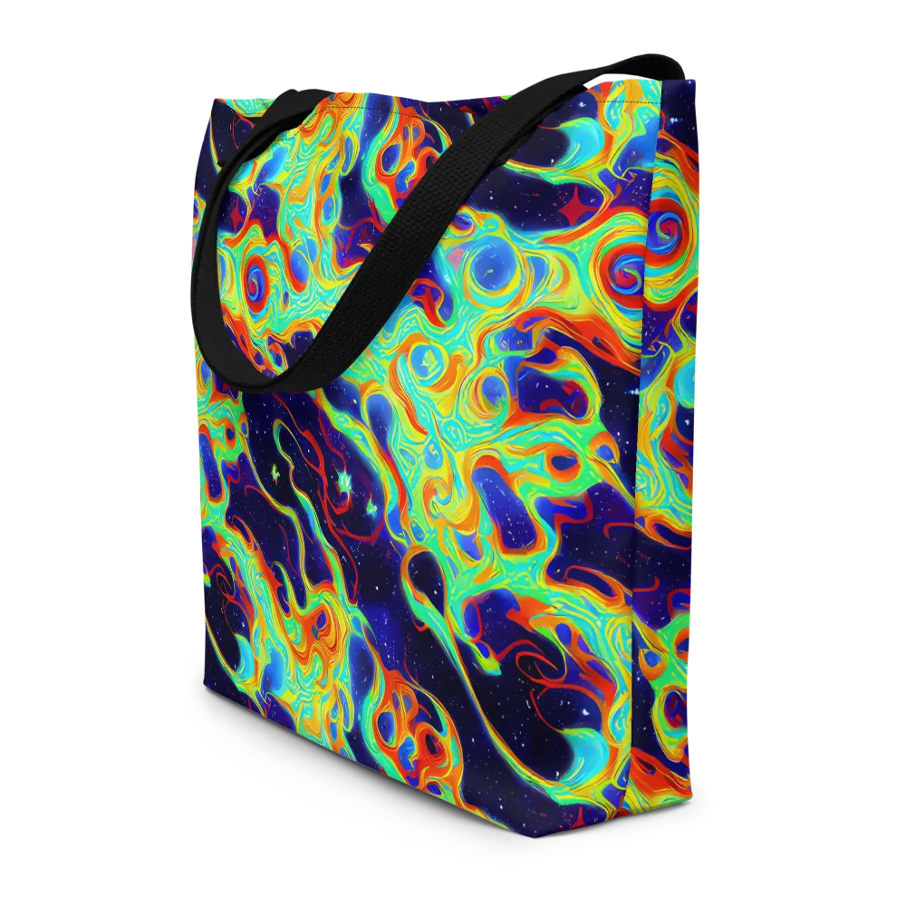 Neon Cosmos on Large Tote Bag W/ Pocket — Front