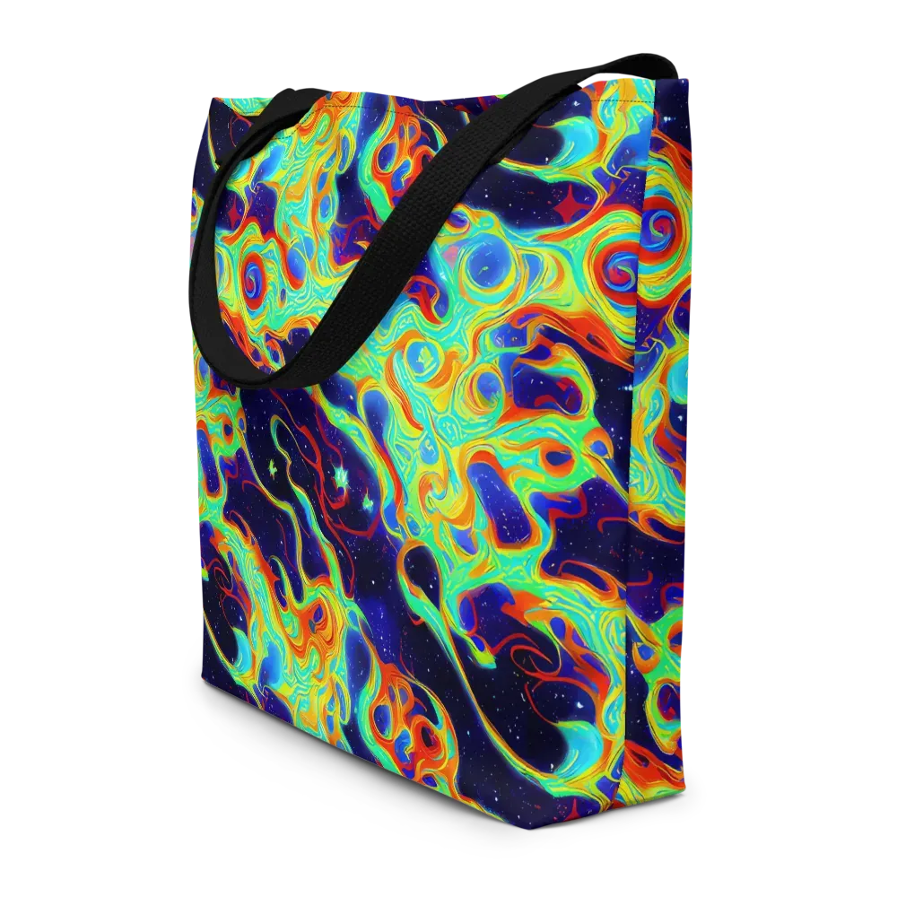 Neon Cosmos on Large Tote Bag W/ Pocket — Front