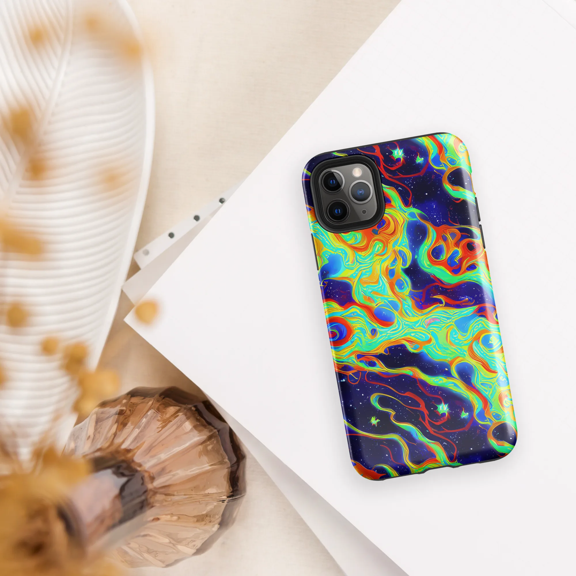 Neon Cosmos on Tough Case for iPhone® — Front
