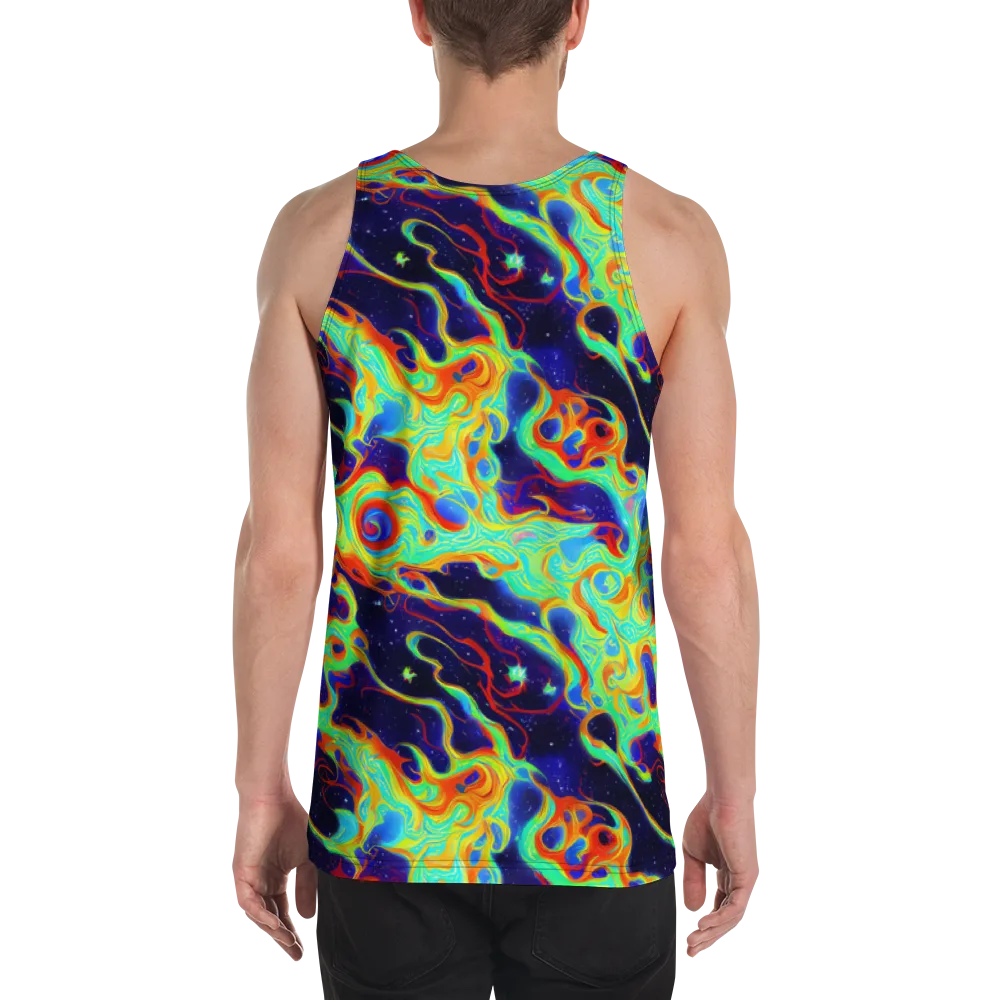 Neon Cosmos on Men's Tank Top — Back