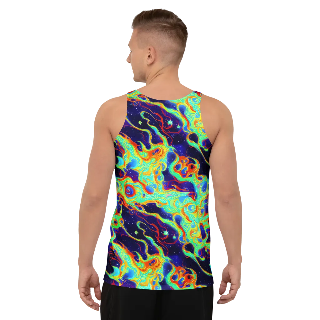 Neon Cosmos on Men's Tank Top — Back