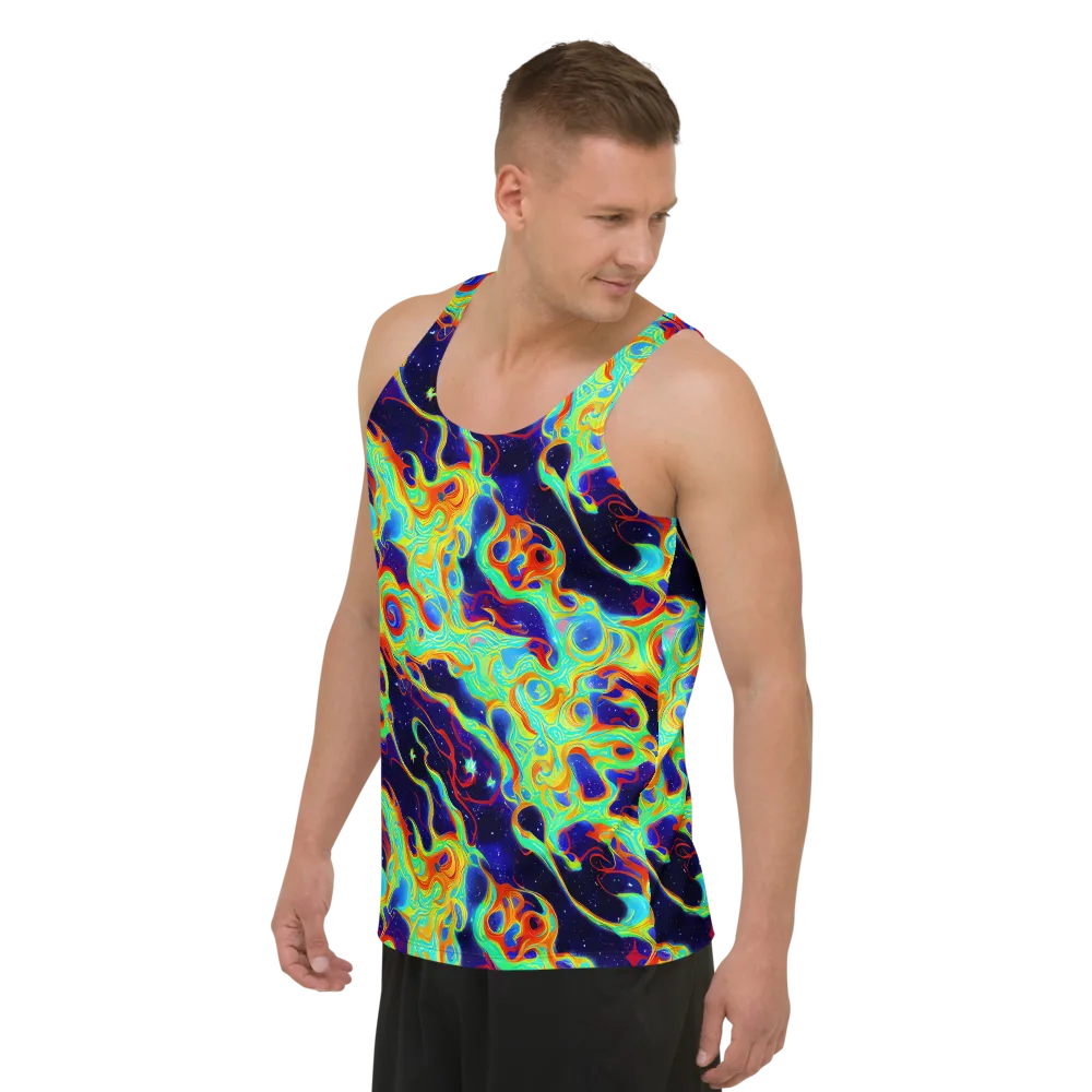 Neon Cosmos on Men's Tank Top — Left Front